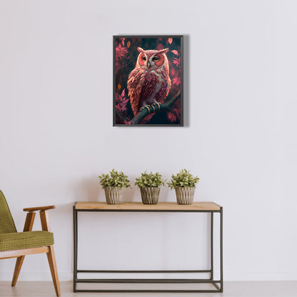 Luminous Owl - Full Round Drill Diamond Painting 30*40CM