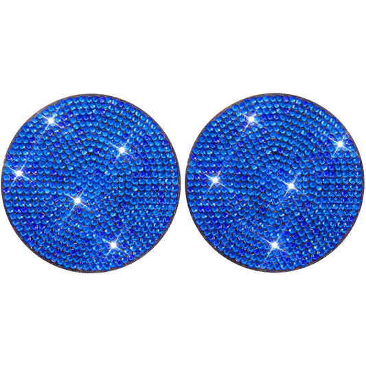 2pcs Anti Slip Coasters Acrylic DIY Car Coaster Solid Color for Table Home Decor(Blue)