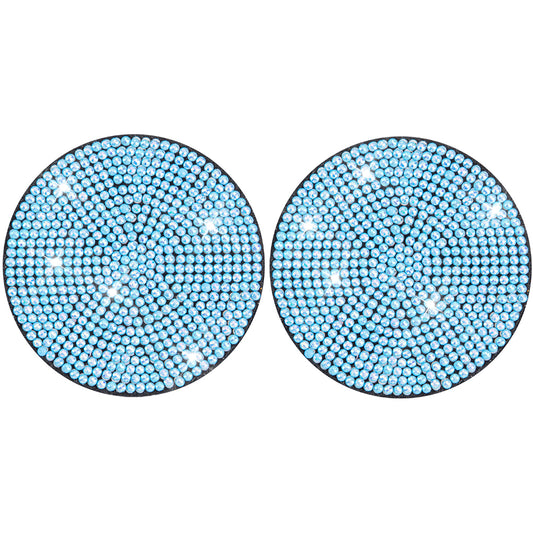 2pcs Anti Slip Coasters Acrylic DIY Car Coaster Solid Color for Table Home Decor(Round Lake Blue)