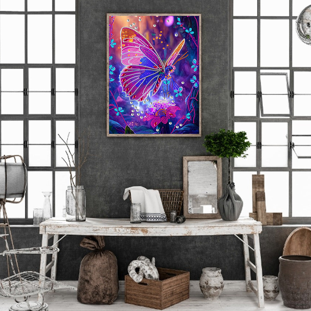 Dream Butterfly - Special Shaped Drill Diamond Painting 30*40CM