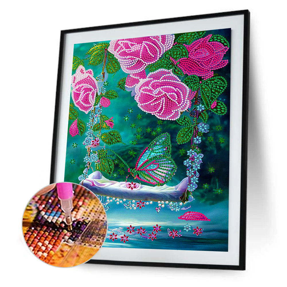 Dream Butterfly - Special Shaped Drill Diamond Painting 30*40CM