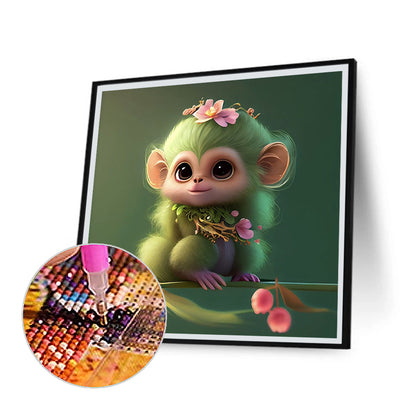 Monkey On Dream Branch - Full Round Drill Diamond Painting 30*30CM