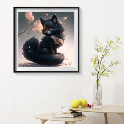 Fantasy Black Fox - Full Round Drill Diamond Painting 30*30CM