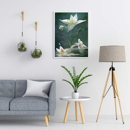 White Lily - Full Round Drill Diamond Painting 30*40CM