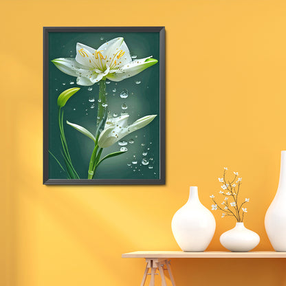 White Lily - Full Round Drill Diamond Painting 30*40CM