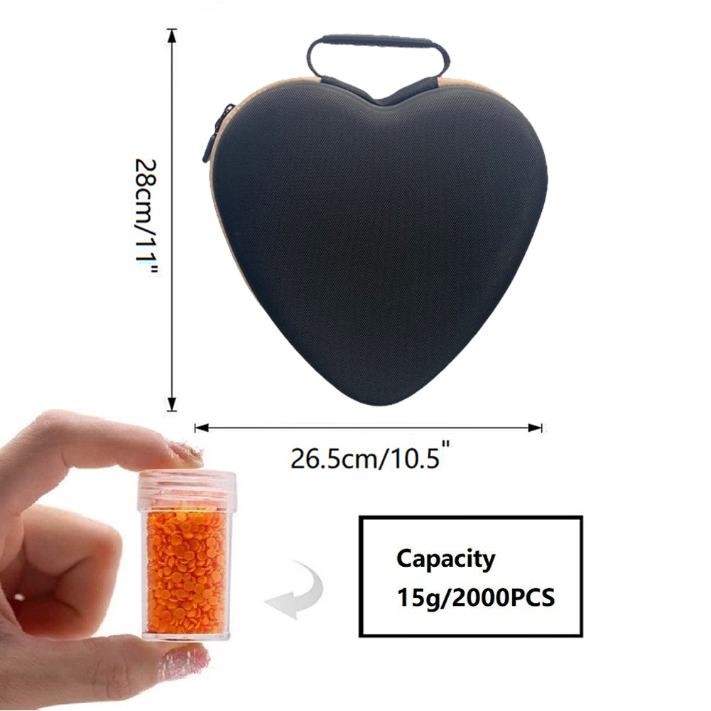 Heart-shaped/round False Nail Case Plastic 60 Slots for Jewelry Diamond Painting(Heart-Shaped)