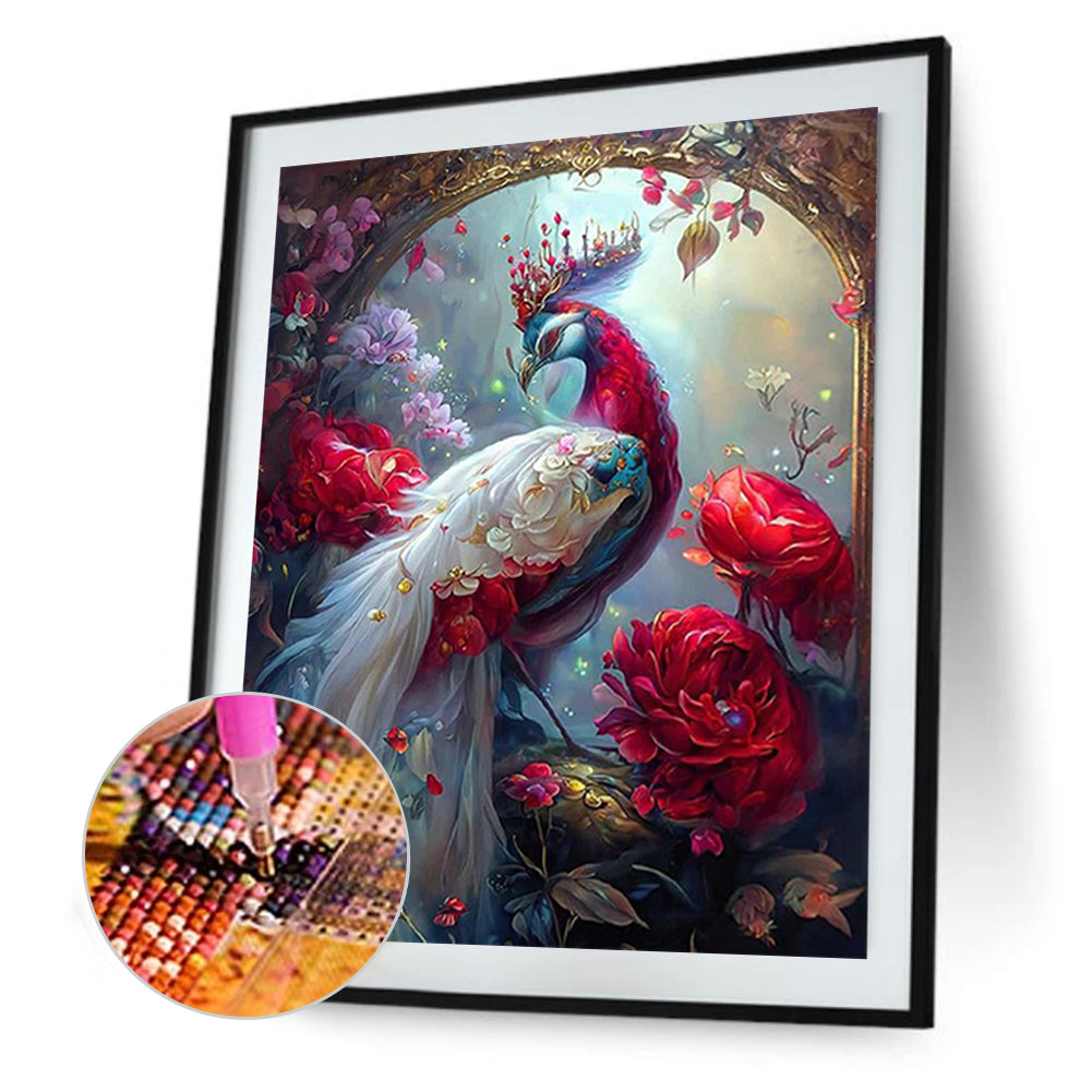 Gorgeous Peacock - Full Square Drill Diamond Painting 30*40CM