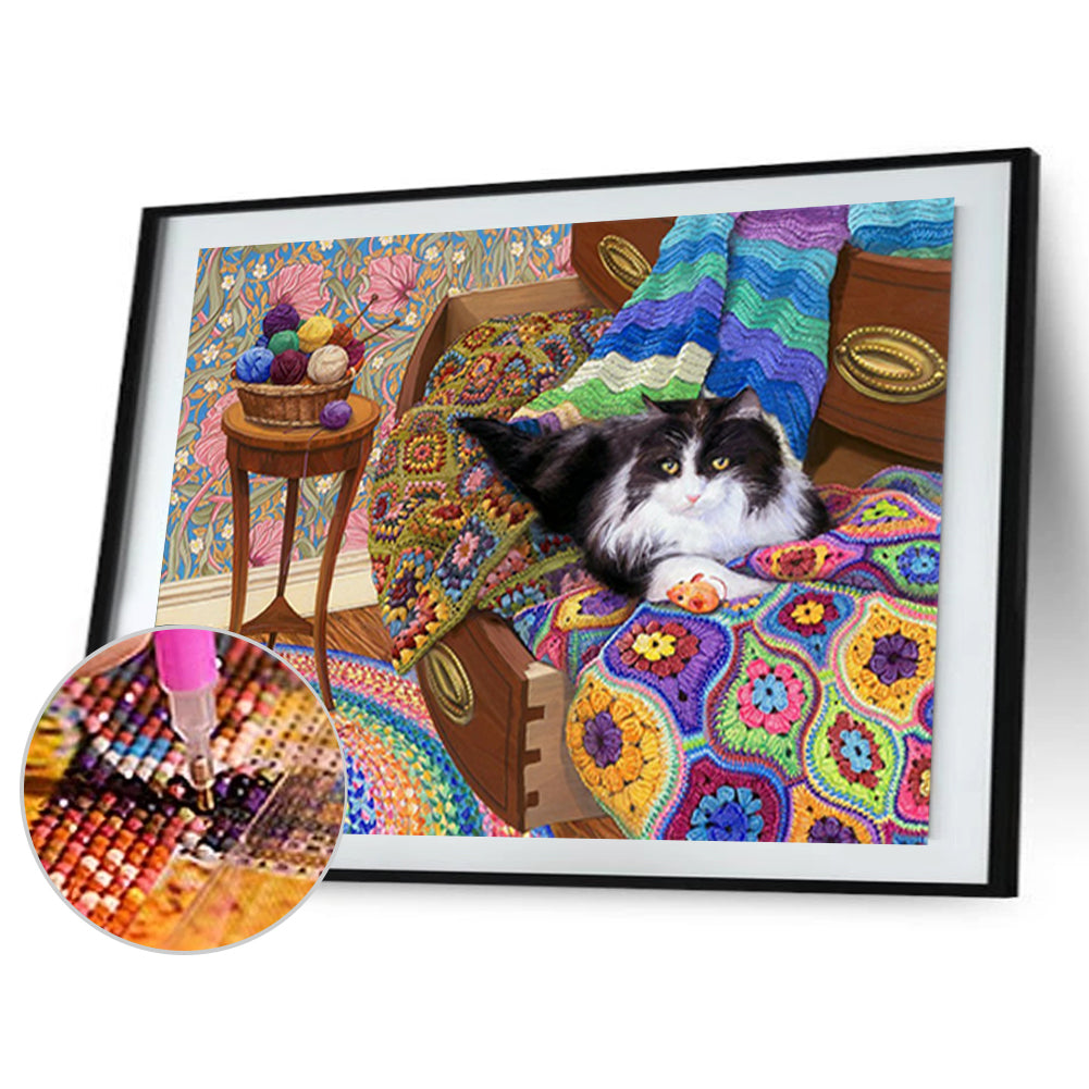 Sofa Cat - Full Square Drill Diamond Painting 40*30CM