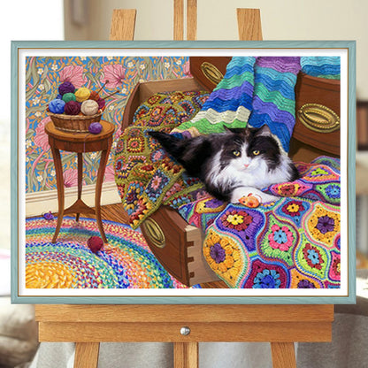 Sofa Cat - Full Square Drill Diamond Painting 40*30CM