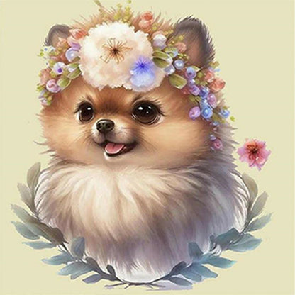 Lei Puppy - Full Round Drill Diamond Painting 30*30CM