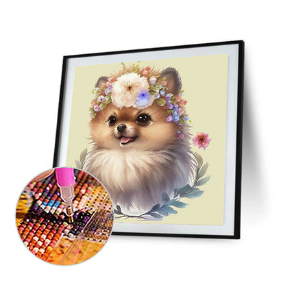 Lei Puppy - Full Round Drill Diamond Painting 30*30CM