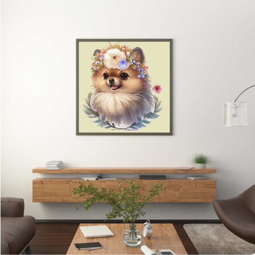 Lei Puppy - Full Round Drill Diamond Painting 30*30CM