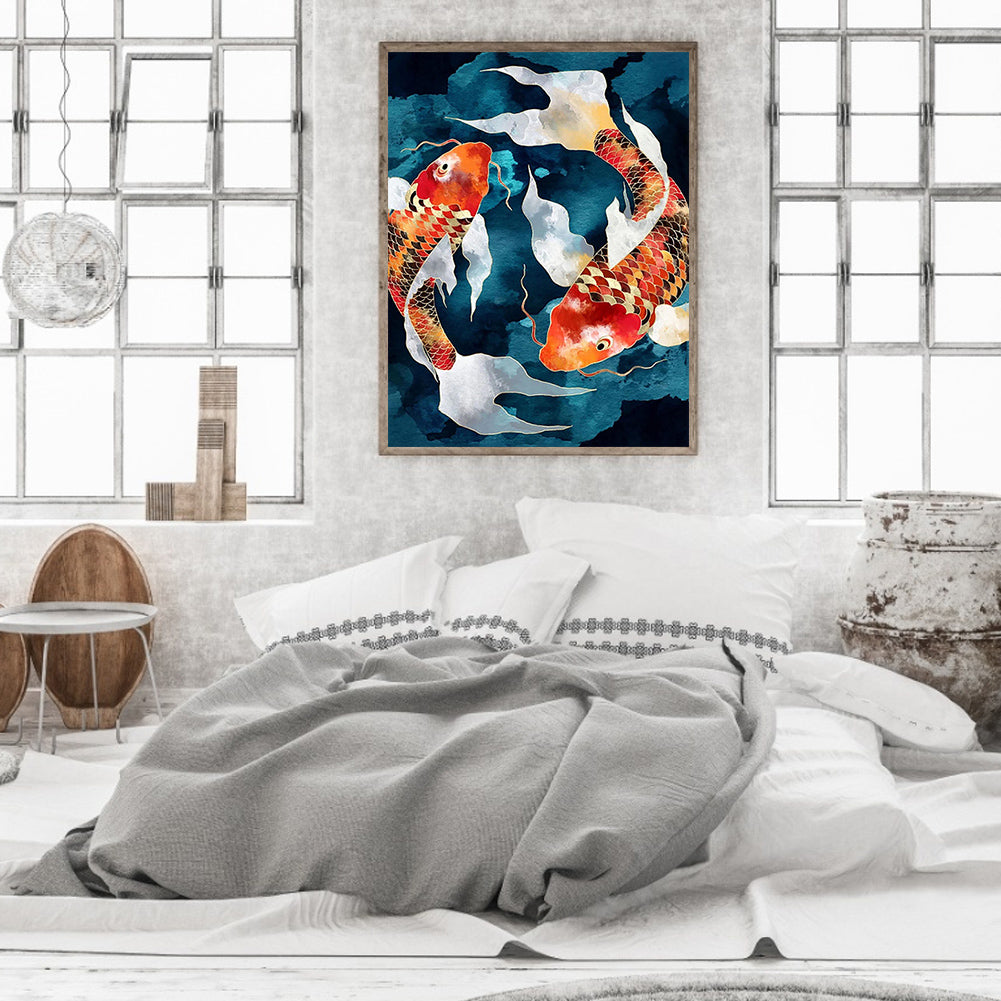 Double Koi - Full Round Drill Diamond Painting 30*40CM