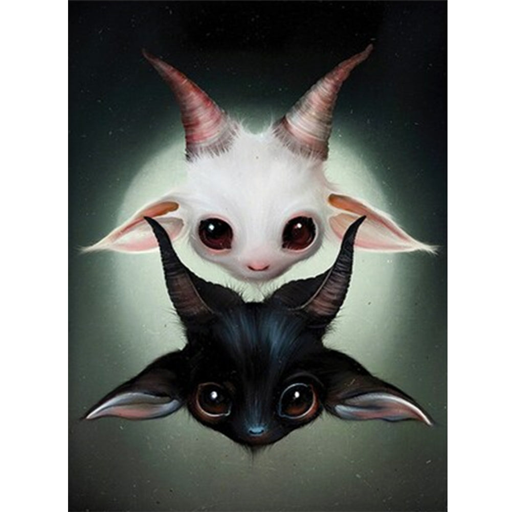 Black And White Goat - Full Round Drill Diamond Painting 40*50CM