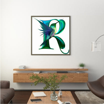 Hummingbird Alphabet - Full Round Drill Diamond Painting 30*30CM