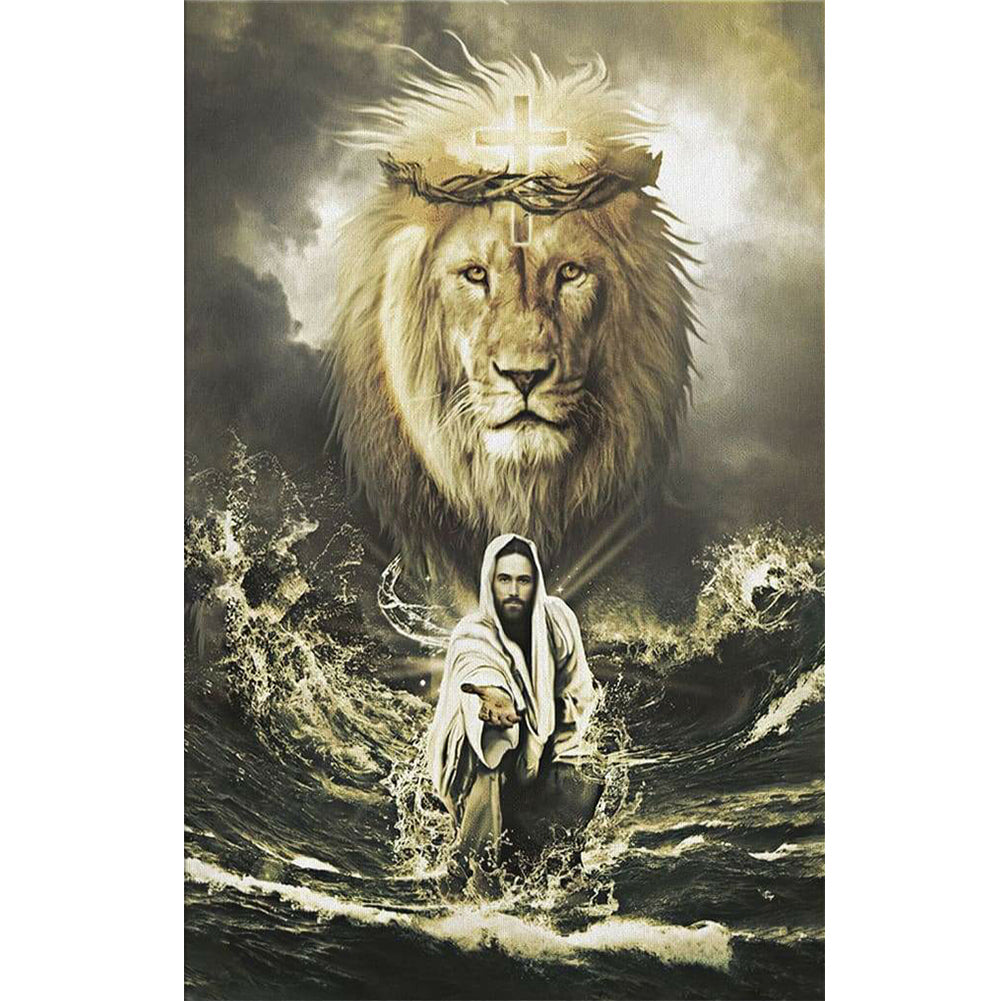 Jesus Lion Save - Full Round Drill Diamond Painting 40*60CM