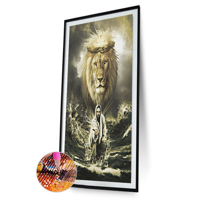 Jesus Lion Save - Full Round Drill Diamond Painting 40*60CM