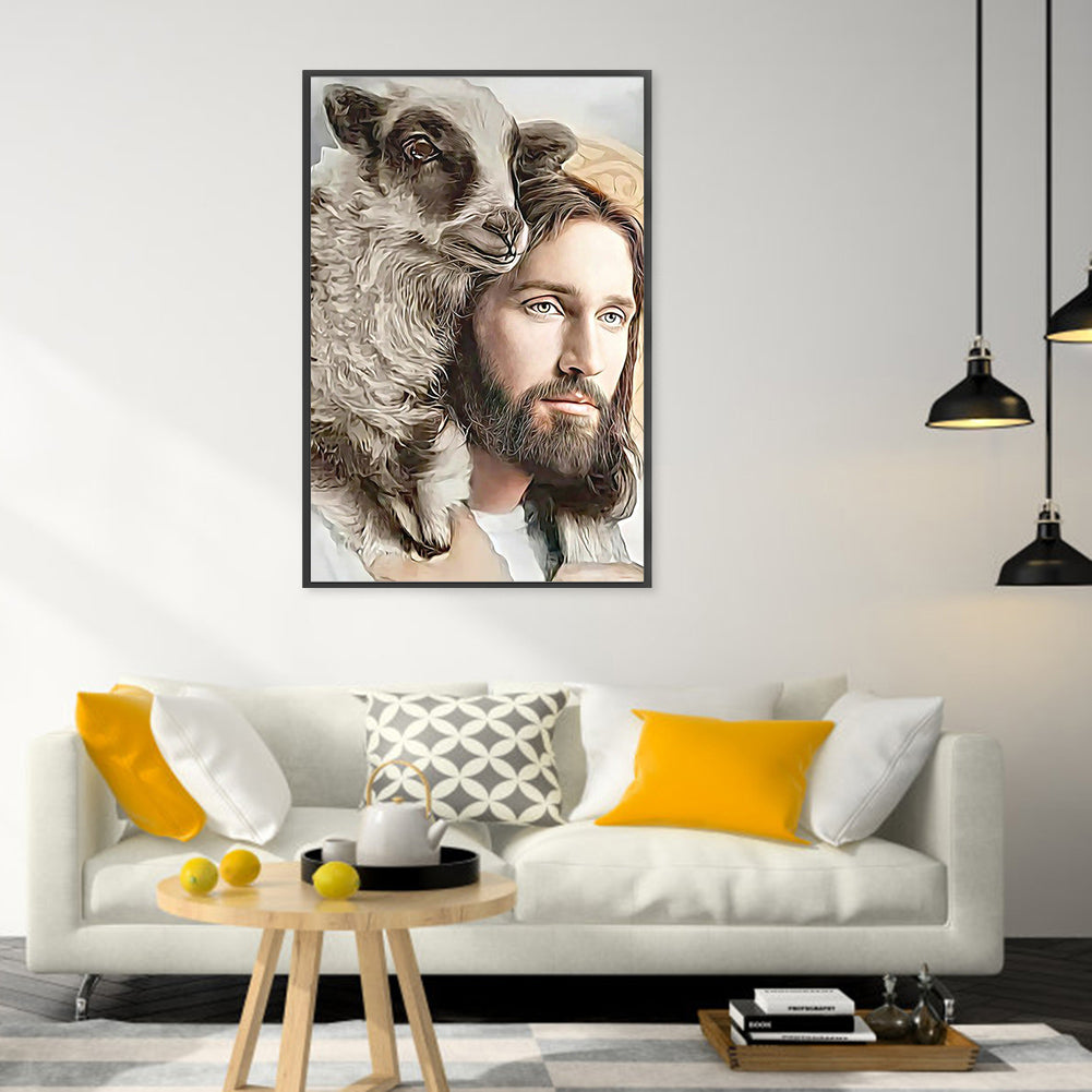 Jesus Lamb - Full Round Drill Diamond Painting 40*60CM