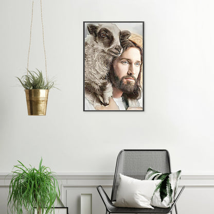 Jesus Lamb - Full Round Drill Diamond Painting 40*60CM