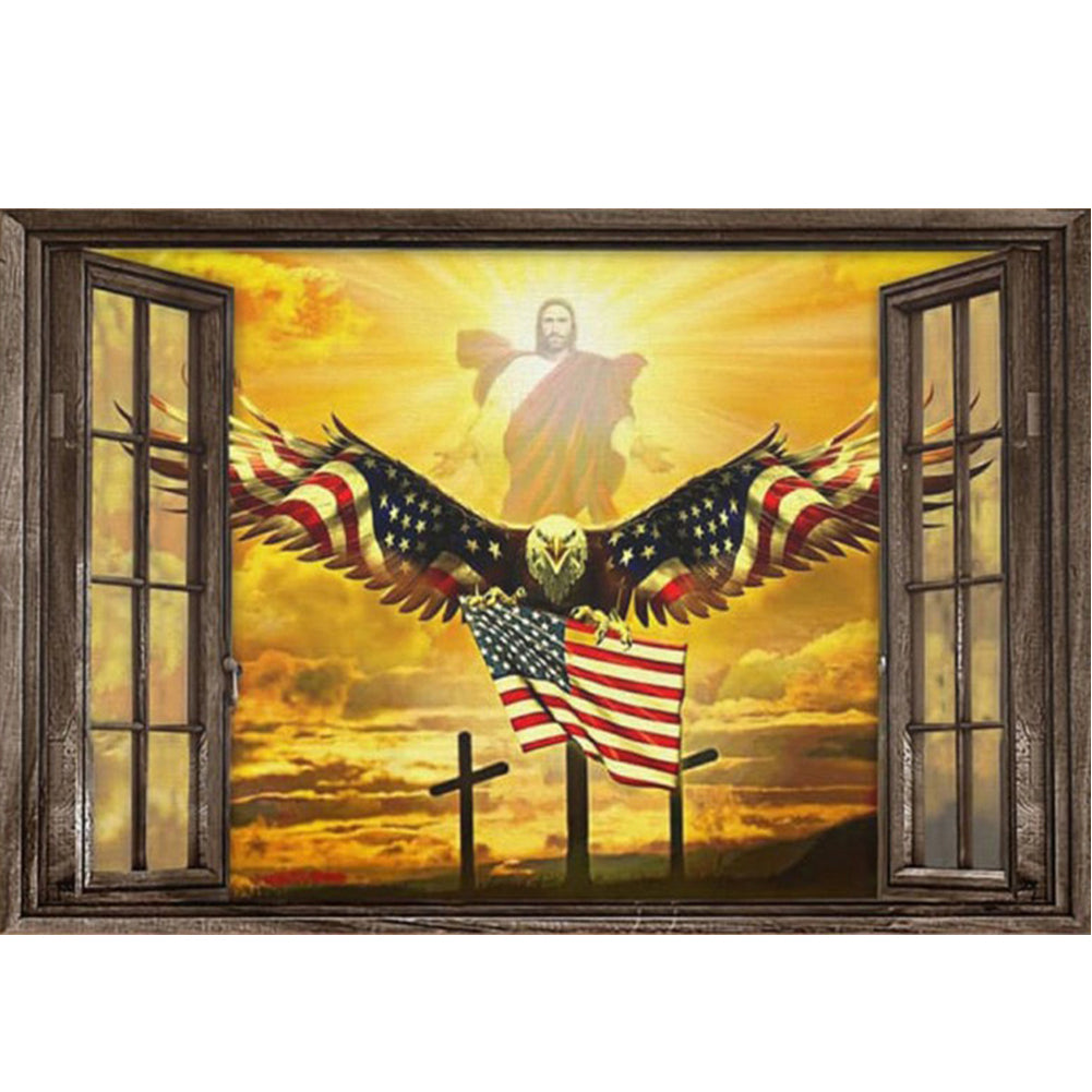 Eagle Jesus - Full Round Drill Diamond Painting 60*40CM