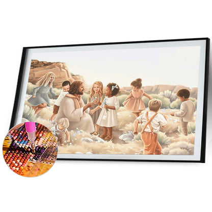 Jesus And Newborn - Full Round Drill Diamond Painting 60*40CM