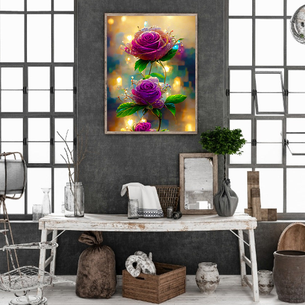 Smoke Rose - Full Round Drill Diamond Painting 30*40CM