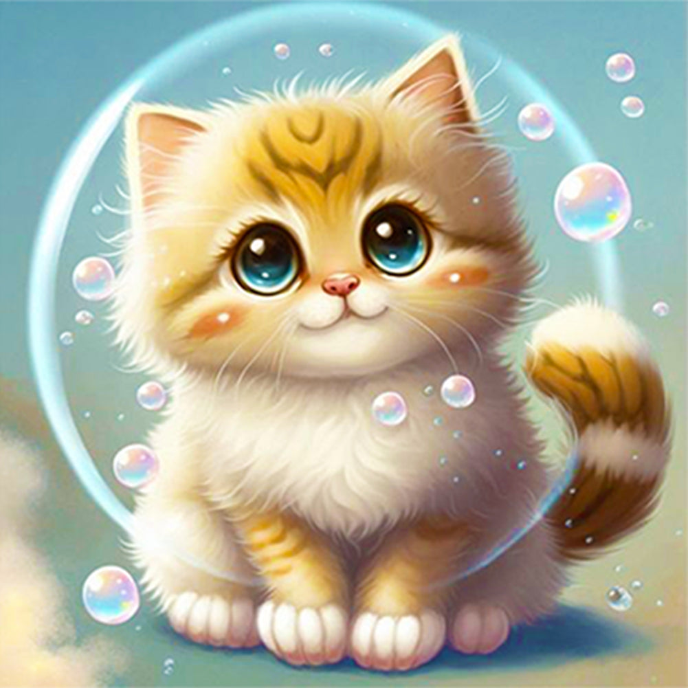 Soft Cute Cat - Full Round Drill Diamond Painting 30*30CM