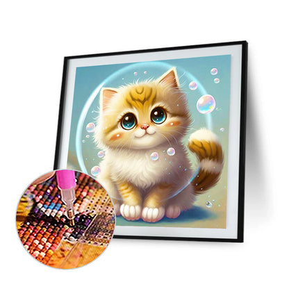 Soft Cute Cat - Full Round Drill Diamond Painting 30*30CM