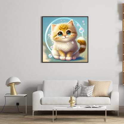 Soft Cute Cat - Full Round Drill Diamond Painting 30*30CM