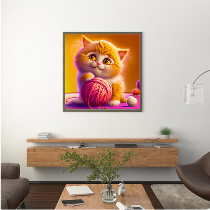 Soft Cute Cat - Full Round Drill Diamond Painting 30*30CM