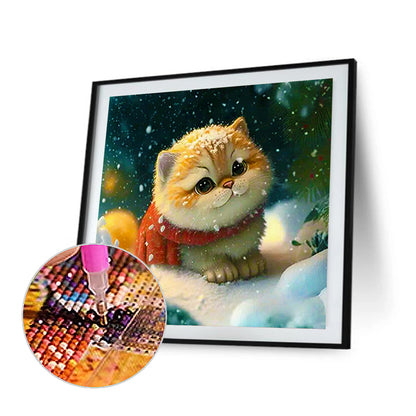 Soft Cute Cat - Full Round Drill Diamond Painting 30*30CM