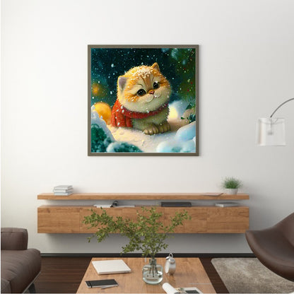 Soft Cute Cat - Full Round Drill Diamond Painting 30*30CM