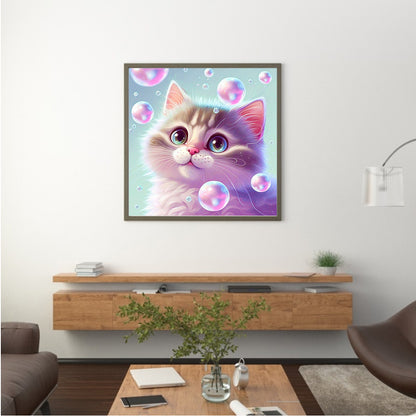 Soft Cute Cat - Full Round Drill Diamond Painting 30*30CM