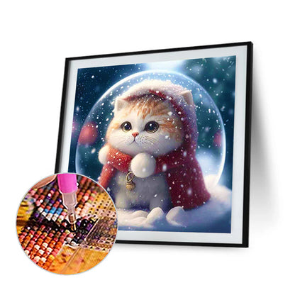 Soft Cute Cat - Full Round Drill Diamond Painting 30*30CM