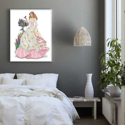 Elegant Lady - Special Shaped Drill Diamond Painting 30*40CM