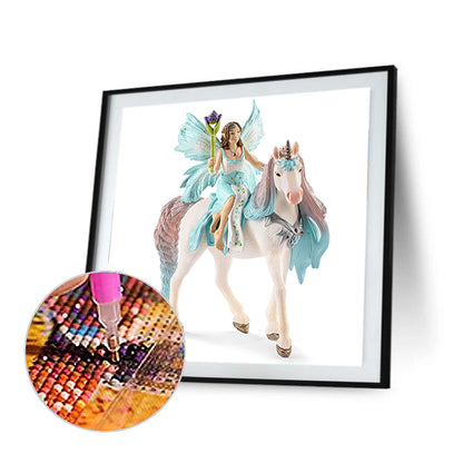 Butterfly Fairy And Unicorn Mount - Full Round Drill Diamond Painting 30*30CM