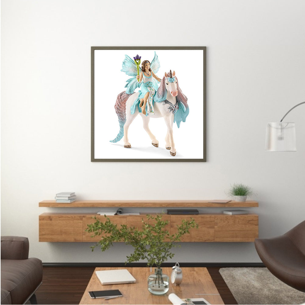 Butterfly Fairy And Unicorn Mount - Full Round Drill Diamond Painting 30*30CM