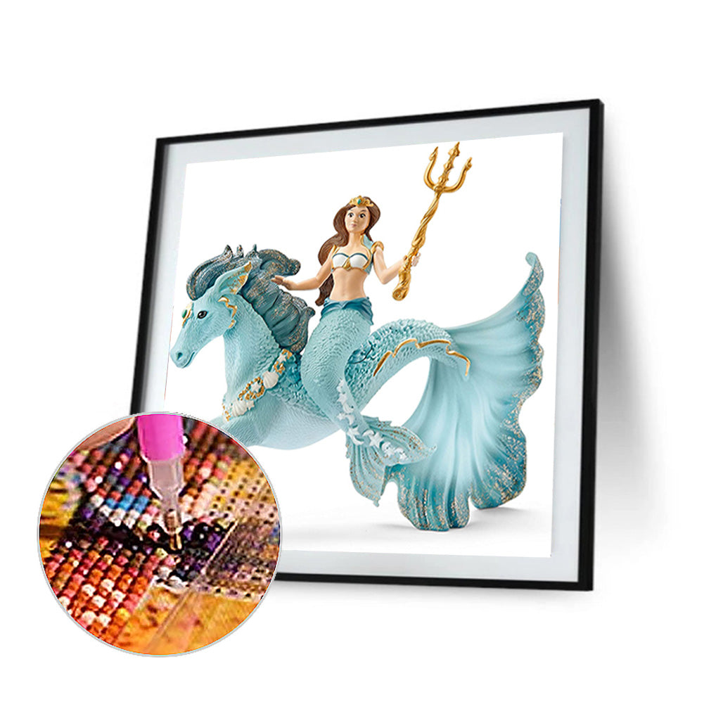 Mermaid And Underwater Unicorn Mount - Full Round Drill Diamond Painting 30*30CM