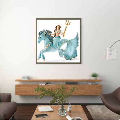 Mermaid And Underwater Unicorn Mount - Full Round Drill Diamond Painting 30*30CM