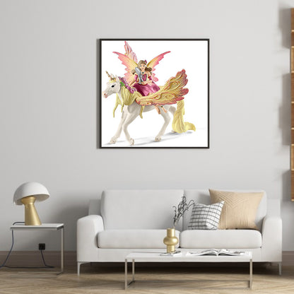 Butterfly Fairy And Pegasus Mount - Full Round Drill Diamond Painting 30*30CM