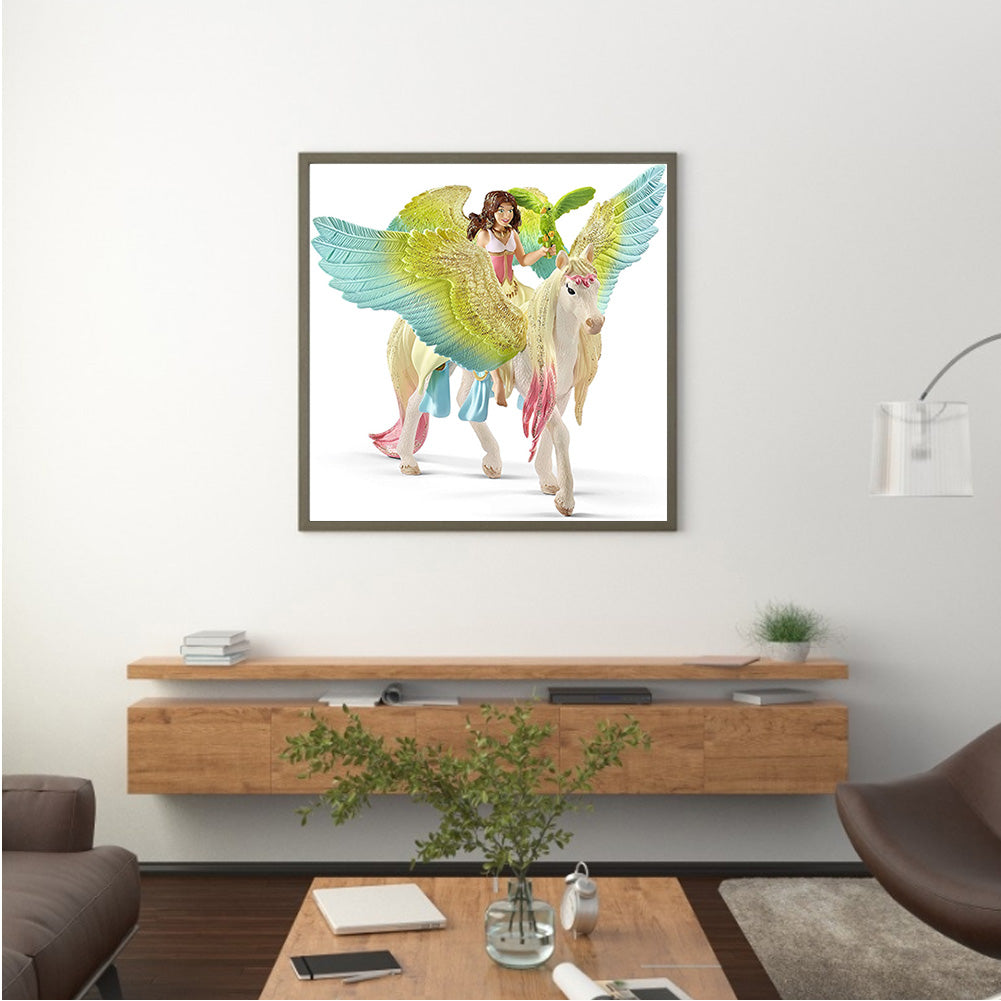 Angel And Pegasus Mounts - Full Round Drill Diamond Painting 30*30CM