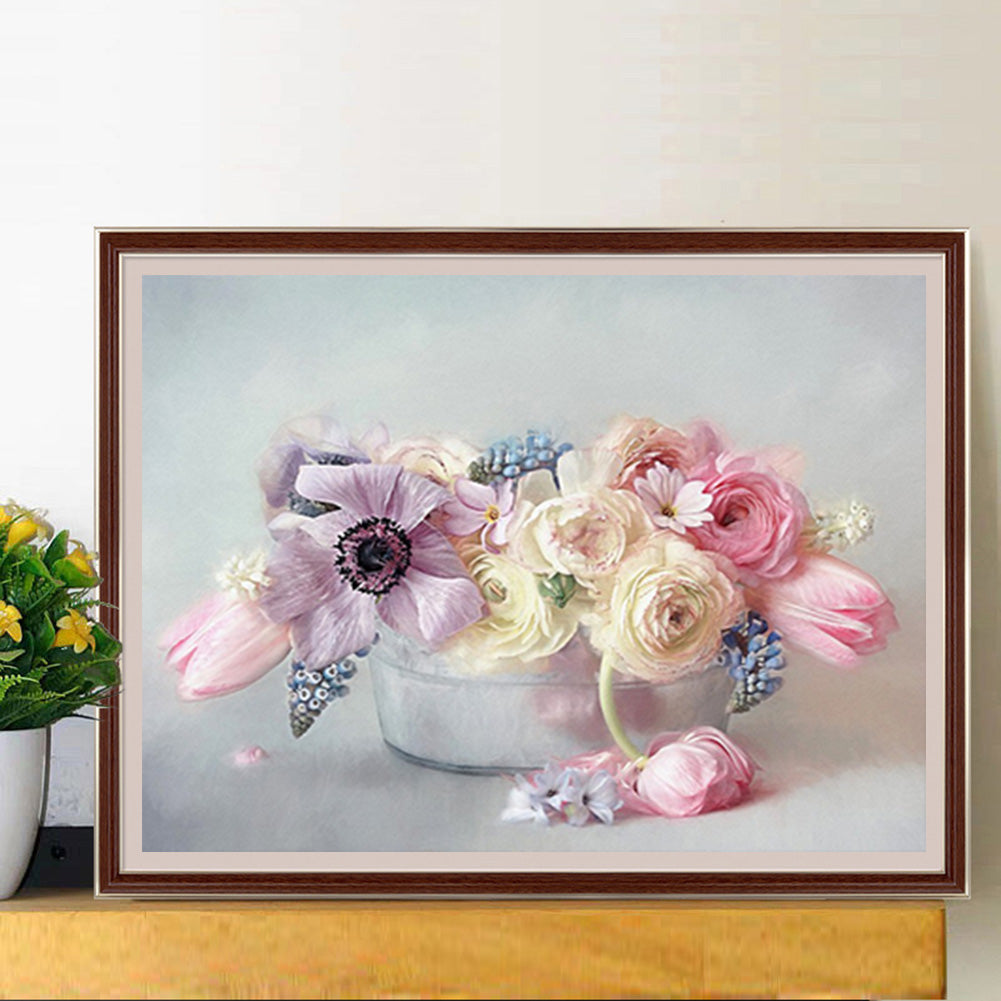 Flower - Full Round Drill Diamond Painting 40*30CM