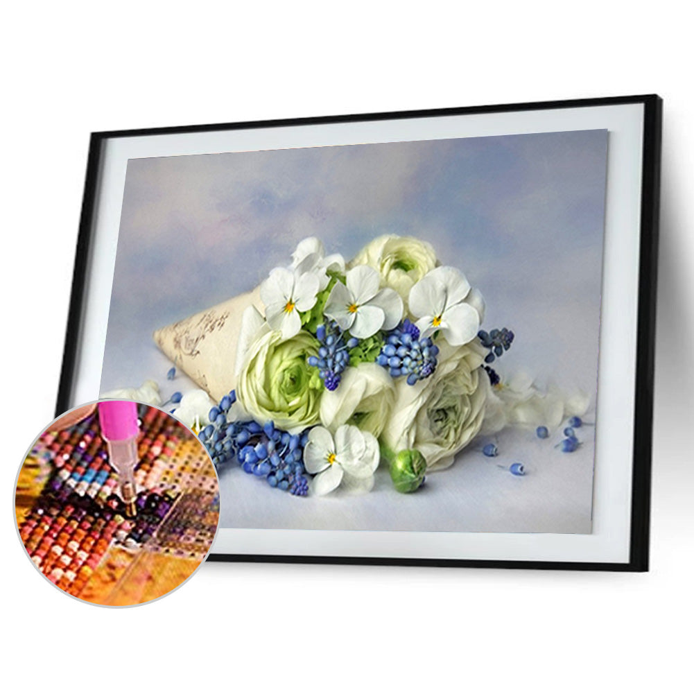 Flower - Full Round Drill Diamond Painting 40*30CM