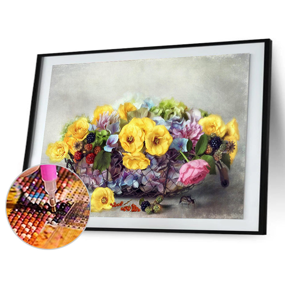 Flower - Full Round Drill Diamond Painting 40*30CM