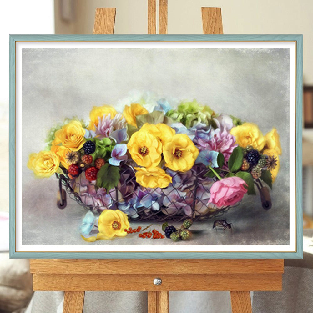 Flower - Full Round Drill Diamond Painting 40*30CM