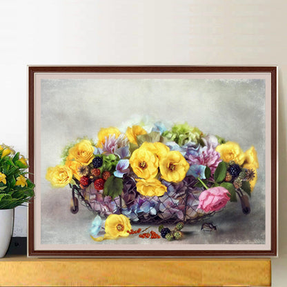 Flower - Full Round Drill Diamond Painting 40*30CM