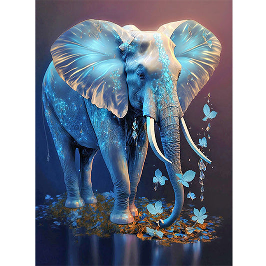 Blue Elephant - Full Round Drill Diamond Painting 30*40CM