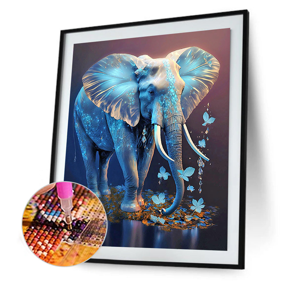 Blue Elephant - Full Round Drill Diamond Painting 30*40CM