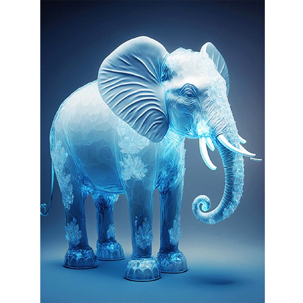 Blue Elephant - Full Round Drill Diamond Painting 30*40CM