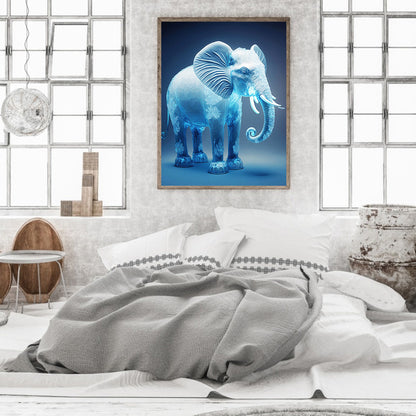 Blue Elephant - Full Round Drill Diamond Painting 30*40CM